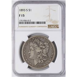 1893-S $1 Morgan Silver Dollar Coin NGC F15