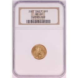 2001 $5 American Gold Eagle Coin NGC MS69