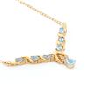 Image 2 : Plated 18KT Yellow Gold 4.00ctw Blue and White Topaz Pendant with Chain