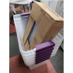 LOT OF 6 STERILITE CLEAR VIEW LATCHING BINS