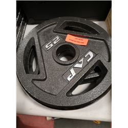 LOT OF TWO 25LB CAP WEIGHTS