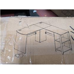 CYRUS ESPRESSO BROWN L DESK WITH BOOKSHELVES