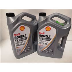 LOT OF 2 JUGS SHELL ROTELLA SYNTHETIC SAE 15W-40