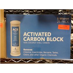 5 MICRON 25 PACK OF ACTIVATED CARBON BLOCKS