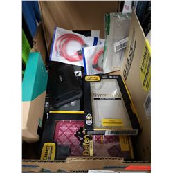 FLAT OF ASSORTED SIZE CELL PHONE CASES AND GLASS