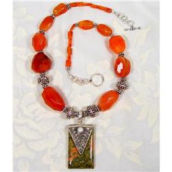 Crimson Sunset Faceted Chalcedony Sterling  #1232781