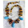 Image 1 : Turquoise~Baltic Amber~Silver Choker~69grams  #1232823
