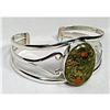 Image 1 : Magnificent Silver Agate Gemstone Cuff  #1232832