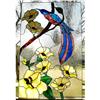 Image 1 : StainedGlassPainting Fancy Feather Hummingbird #1232856