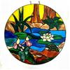 Image 1 : Basking Near the Pond Stained Glass Painting #1232859