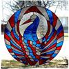 Image 1 :  Patriotic MODERN Art Peacock Window Painting #1232876