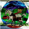 Image 1 : Stained Glass Painting Filly & Colt Strutting #1232882