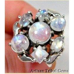 JUST Incredible Mass of Rainbow MOONSTONE Ring #1233035