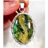 Harmonious beauty Blue Amber Sterling Pendant #1233111