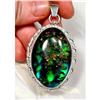 Bewitching WOW BLUE Amber Sterling Pendant #1233114