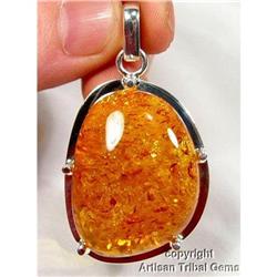 Smashing BALTIC Amber Sterling Pendant #1233122