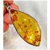 Grand Honey Baltic Amber Sterling Pendant #1233127