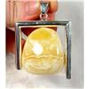 Modern BUTTER Baltic Amber Sterling Pendant  #1233130