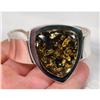Image 1 : Bold MODERN  Baltic AMBER   Sterling Silver #1233183