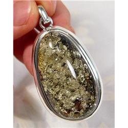 Sparkling  Baltic Amber Sterling Pendant~29g #1233187