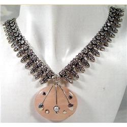 Sterling Petalled Rose Quartz Necklace  #1233223