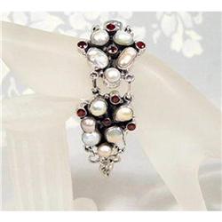 Ornate REAL Pearl Gemstone  Bracelet #1233270