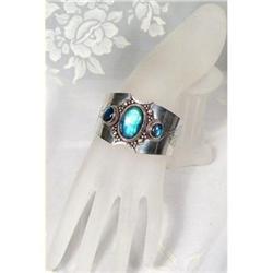 NEPAL Blue Flame Labradorite Dragon Cuff #1233284