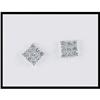 Image 1 : Square Shaped 14K White Gold Diamond Earrings #1233423