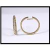 Image 1 : 14K Yellow Gold Diamond Round Hoop Earrings #1233425