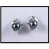 Image 1 : Pearl and Diamond 14K White Gold Earrings #1233426