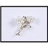 Image 1 : 14K Yellow Gold Pearl Flower Design Brooch #1233427
