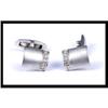 Image 1 : 18K White Gold Sand Blast Diamond Cufflinks #1233439