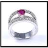 Image 1 : 18 Karat White Gold Pear Shape Ruby And #1233449