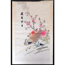 Asian Embroidered Panel of Birds (b) #1233483