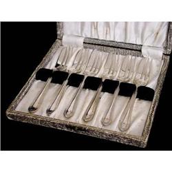  Set of Six Silver-Plated Cake Forks #1233489