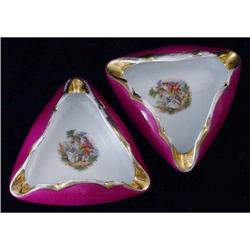  Pair of Limoges Courting Scene Ashtrays #1233529