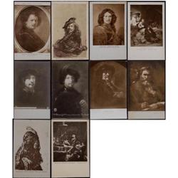  Ten Antique Postcards of Rembrandt Paintings  #1233546