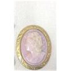 PINK CORAL TYPE CAMEO PIN  #1233569