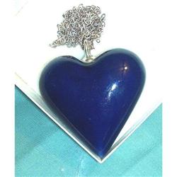 COBALT BLUE HEART/SIGNED DENMARK GJ #1233571