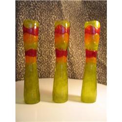 3 Colorful 60?s Lucite Vases #1233605