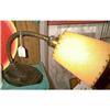Image 1 : Lamp Piano Study Cast Iron, Gooseneck, Shade #1233784