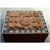 Image 1 : Box Hand Carved Inlaid Bird Fauna, Vintage #1233836