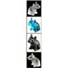 Image 1 : 3 GLASS BULLDOG FIGURINES - AQUA, CRYSTAL, #1243850