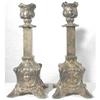 Image 1 : Religious candlesticks? Silver Plate. #1250622