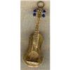 Image 1 : 14k Gold Guitar Pin/Drop. Sapphires. #1250947