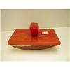 Image 1 : Bakelite Red Marbeled Chunky Desk Blotter #1255159