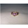 Image 1 : Estate 14K YG Gold Amethyst Diamond Heart Ring #1255347