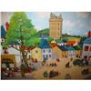 Image 1 : Villege of France oil on canvas, signed! #1255810