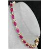Image 1 : Estate Ruby Diamond Yellow Gold Tennis Bracelet#1255936
