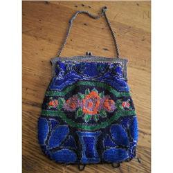 Large Beaded Purse on Silver Frame. #1269166